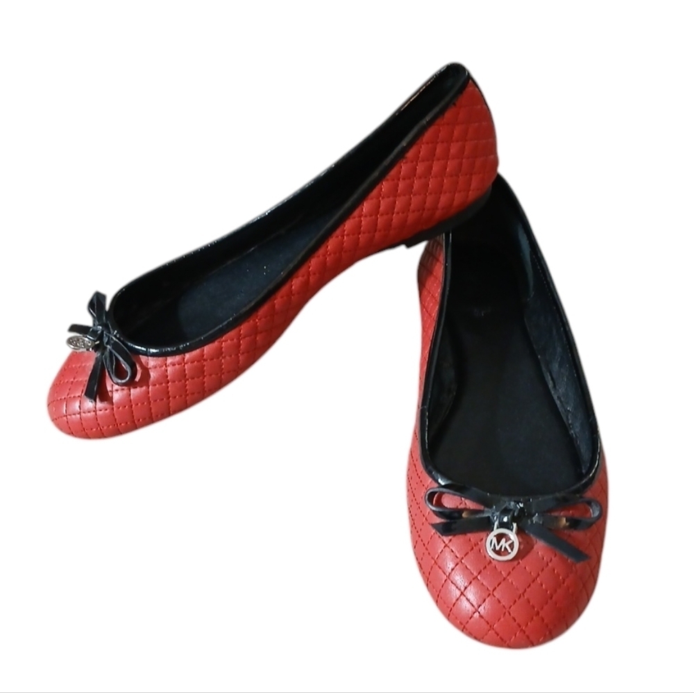 Michael Kors Red Quilted Leather Ballet Flats size 6